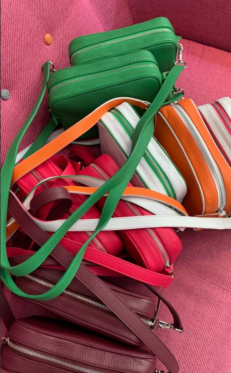 Many colors of the Adèle leather crossbody Bag