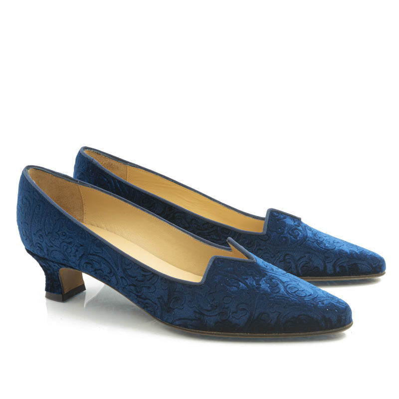 Marquise - velours damassé bleu - Bégum Paris